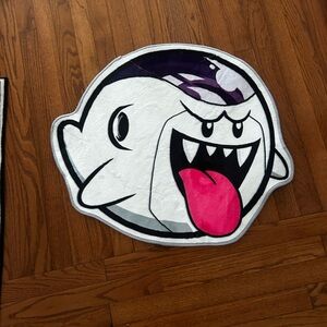 Cartoon Ghost Floor Mat with Pink Tongue